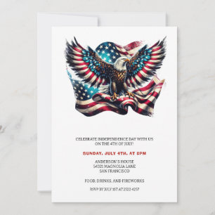 Patriotic Eagle USA Flag 4th Of July Invitations