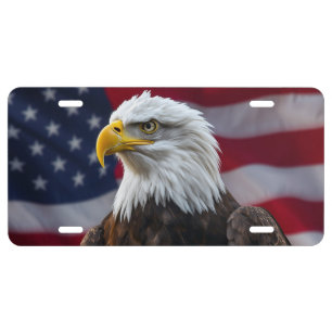 Patriotic Eagle USA Flag License Plate
