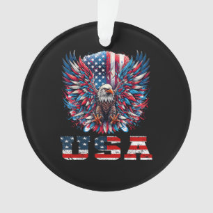 Patriotic Eagle USA Flag Ornament