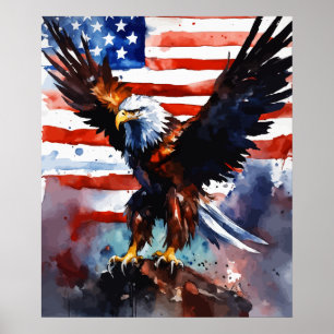 Patriotic Eagle USA Poster