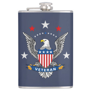 Patriotic Eagle Veteran Flask
