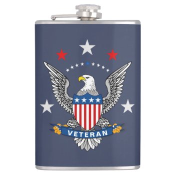 Patriotic Eagle Veteran Flask by JerryLambert at Zazzle