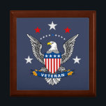 Patriotic Eagle Veteran Gift Box<br><div class="desc">A veteran keepsake box with a patriotic eagle on it.</div>