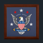 Patriotic Eagle Veteran Gift Box<br><div class="desc">A veteran keepsake box with a patriotic eagle on it.</div>