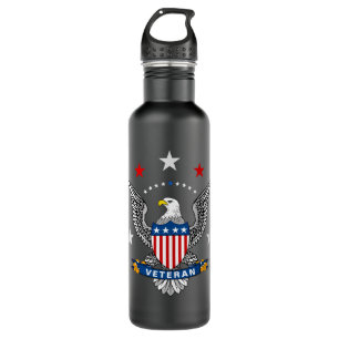 Patriotic Eagle Veteran Stainless Steel Water Bottle