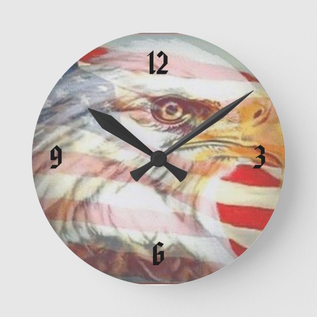 Patriotic Eagle Wall Clock (Front)