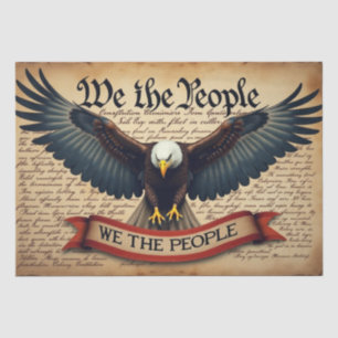 Patriotic Eagle We the People Decoupage Tissue Paper