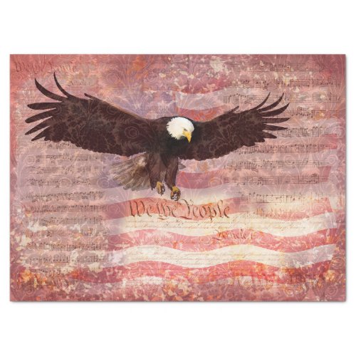 Patriotic Eagle We the People Decoupage Tissue Paper