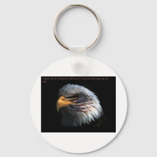 Patriotic Eagle with flag background Keychain