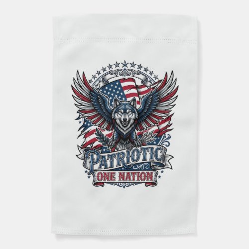 Patriotic Eagle Wolf Hybrid Animal Hybrid Patrioti Garden Flag