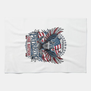 Patriotic Eagle Wolf Hybrid Animal Hybrid Patrioti Kitchen Towel