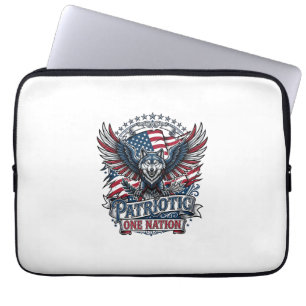 Patriotic Eagle Wolf Hybrid Animal Hybrid Patrioti Laptop Sleeve
