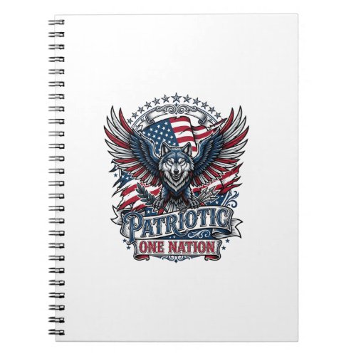 Patriotic Eagle Wolf Hybrid Animal Hybrid Patrioti Notebook