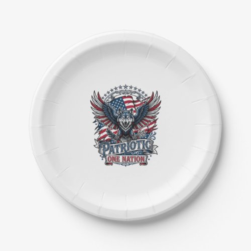 Patriotic Eagle Wolf Hybrid Animal Hybrid Patrioti Paper Plates