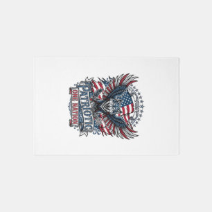 Patriotic Eagle Wolf Hybrid Animal Hybrid Patrioti Rug