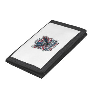 Patriotic Eagle Wolf Hybrid Animal Hybrid Patrioti Trifold Wallet