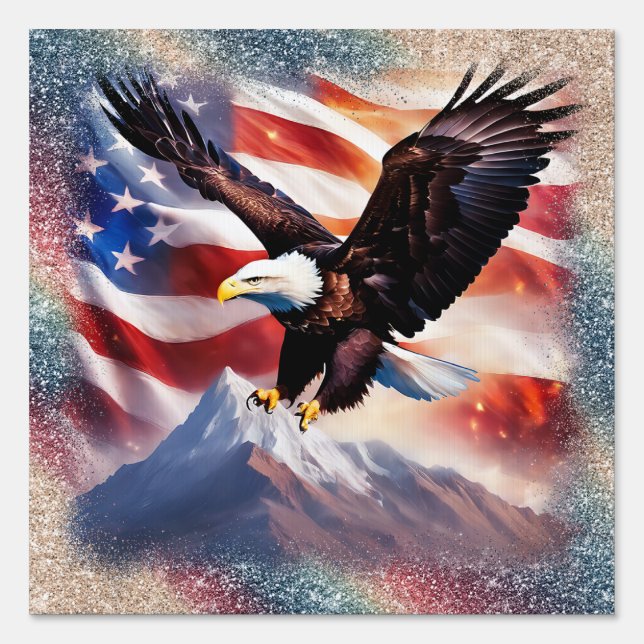Patriotic Eagle Yard Sign (Front)