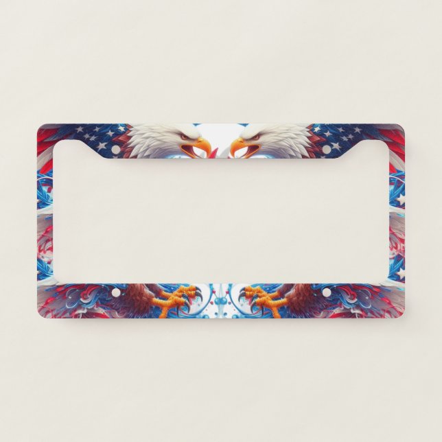 Patriotic Eagles License Plate Frame (Front)