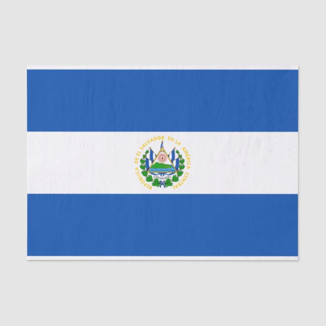 Patriotic El Salvador Flag Tissue Paper (Front)