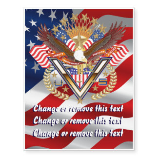 Patriotic Election View Text is Shadowed Temporary Tattoos