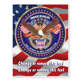 Patriotic Election View Text is Shadowed Temporary Tattoos