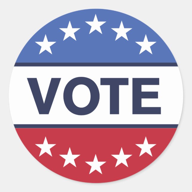 Patriotic Election Vote American Flag  Classic Round Sticker (Front)
