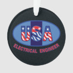 Patriotic Electrical Engineer Ornament