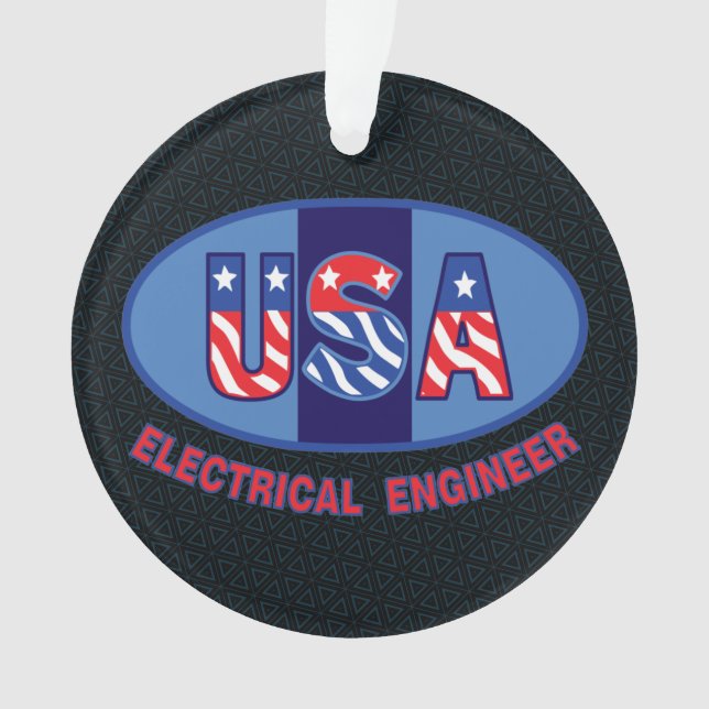 Patriotic Electrical Engineer Ornament (Front)
