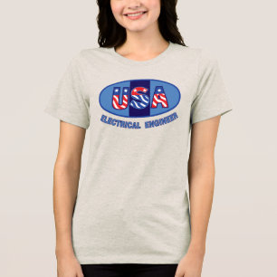 Patriotic Electrical Engineer T-Shirt Tri-Blend Shirt