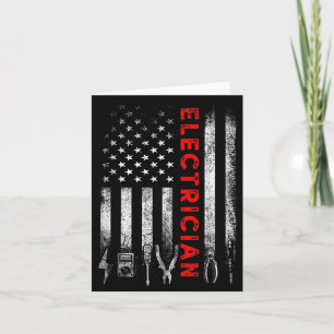 Patriotic Electrician American Flag Fathers Day Card