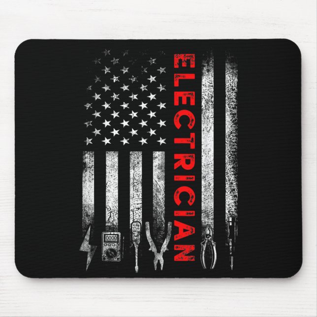 Patriotic Electrician American Flag Fathers Day  Mouse Pad (Front)