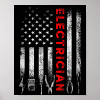 Patriotic Electrician American Flag Fathers Day 