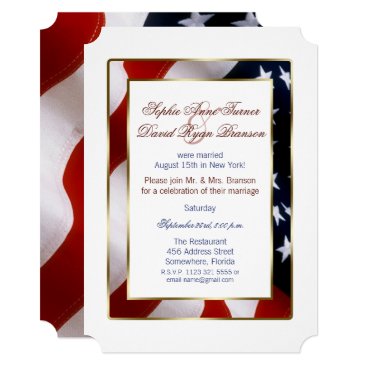 Patriotic, Elegant USA Flag Evening Wedding Card Patriotic, Elegant USA Flag Evening Wedding Card
