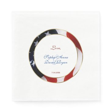 Patriotic, Elegant USA Flag Gold Frame Wedding Napkin Patriotic, Elegant USA Flag Gold Frame Wedding Napkin