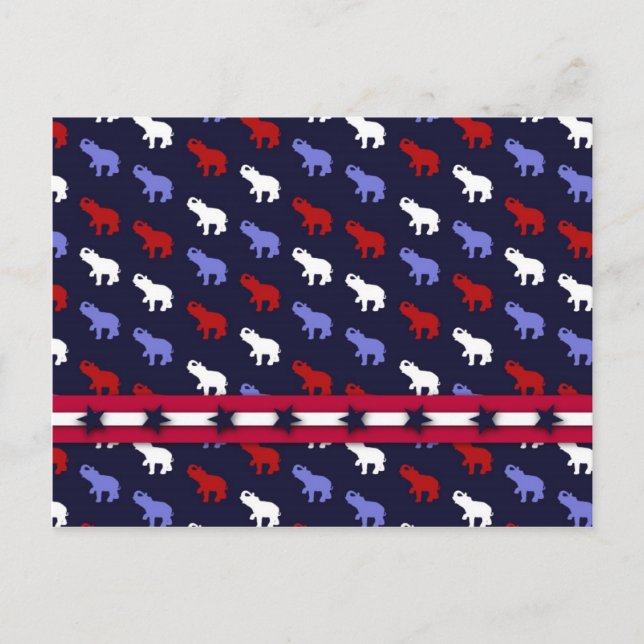 Patriotic Elephants Postcard (Front)