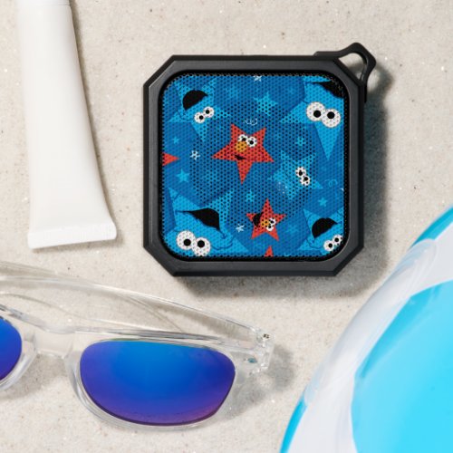 Patriotic Elmo and Cookie Monster Pattern Bluetooth Speaker