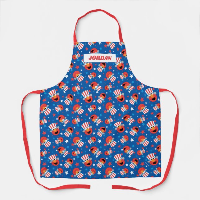 Patriotic Elmo Pattern Apron (Front)