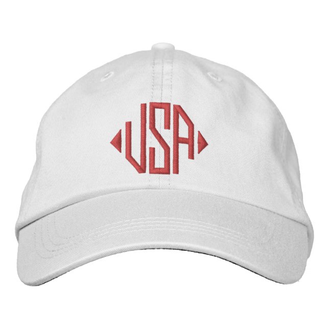 Patriotic embroidered USA Embroidered Baseball Cap (Front)