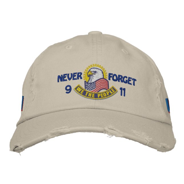 Patriotic Embroidery Embroidered Baseball Hat (Front)
