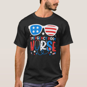 Patriotic Emergency Room Nurse 4th Of July Sunglas T-Shirt