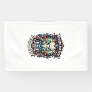 Patriotic End Of Days Eagle Skull Zombie Apocalyps Banner
