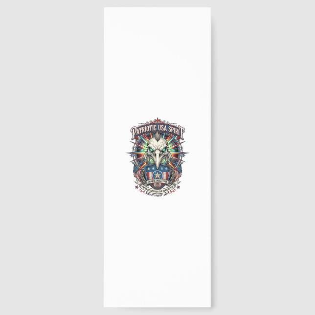 Patriotic End Of Days Eagle Skull Zombie Apocalyps Bookmarks (Front)