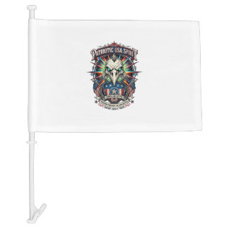 Patriotic End Of Days Eagle Skull Zombie Apocalyps Car Flag