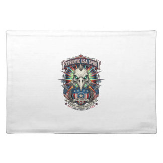 Patriotic End Of Days Eagle Skull Zombie Apocalyps Cloth Placemat