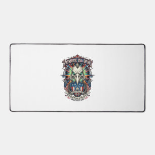 Patriotic End Of Days Eagle Skull Zombie Apocalyps Desk Mat