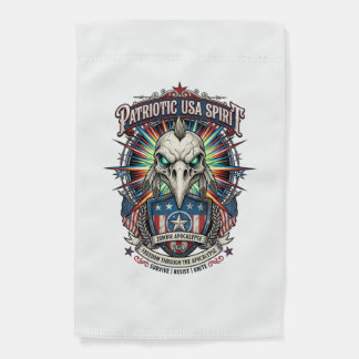 Patriotic End Of Days Eagle Skull Zombie Apocalyps Garden Flag