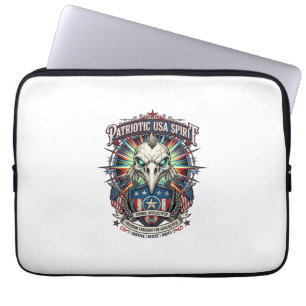 Patriotic End Of Days Eagle Skull Zombie Apocalyps Laptop Sleeve