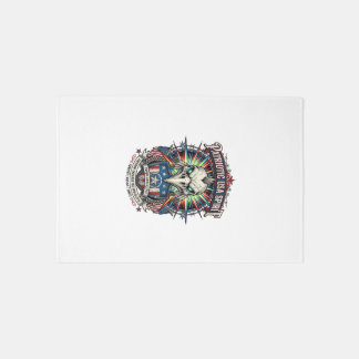 Patriotic End Of Days Eagle Skull Zombie Apocalyps Rug