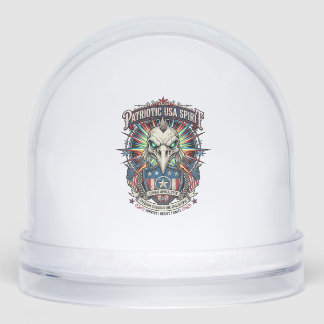 Patriotic End Of Days Eagle Skull Zombie Apocalyps Snow Globe