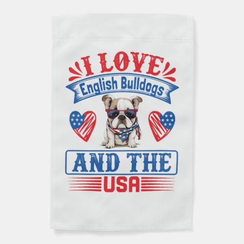 Patriotic English Bulldog Dog Garden Flag